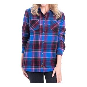 Women's Legendary Button Down Flannel by Whitetails - Pink Multi - Size MD- NWT